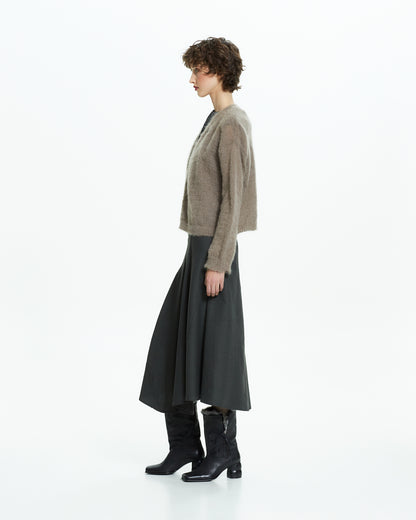 _MALLONI Cardigan in lana soffice TORTORA