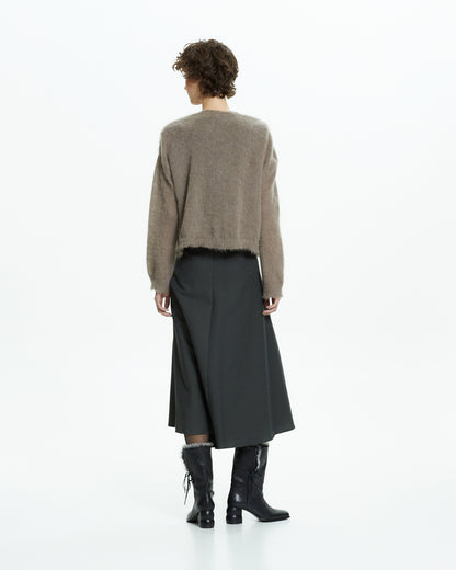_MALLONI Cardigan in lana soffice TORTORA