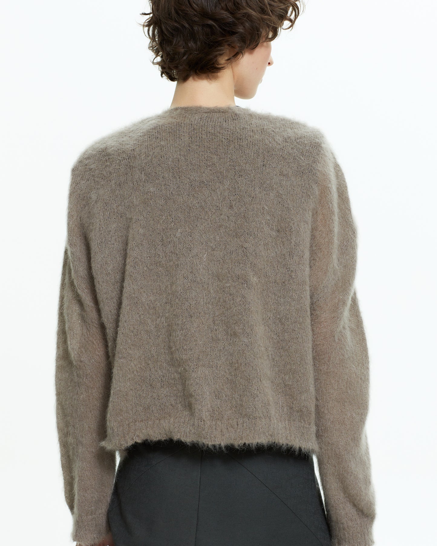 _MALLONI Cardigan in lana soffice TORTORA