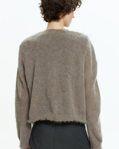 _MALLONI Cardigan in lana soffice TORTORA