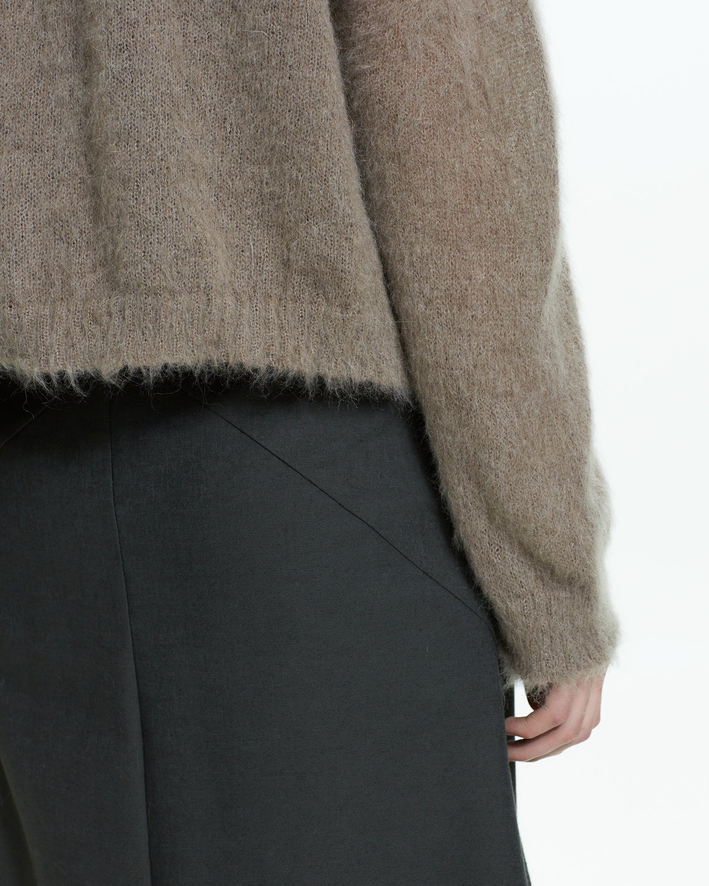 _MALLONI Cardigan in lana soffice TORTORA