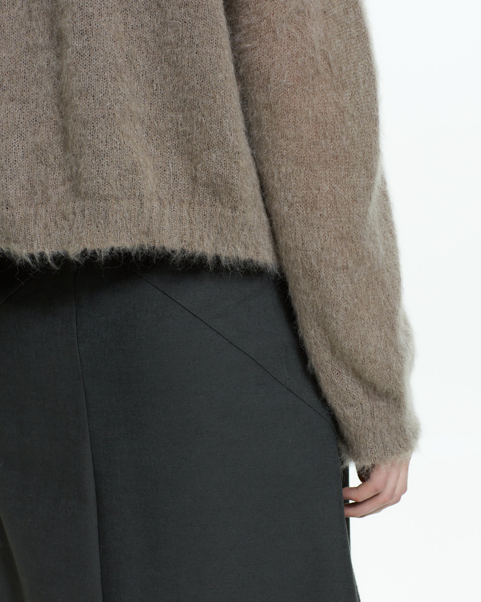 _MALLONI Cardigan in lana soffice TORTORA