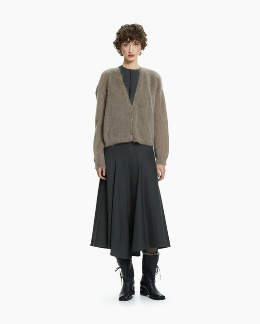 _MALLONI Cardigan in lana soffice TORTORA