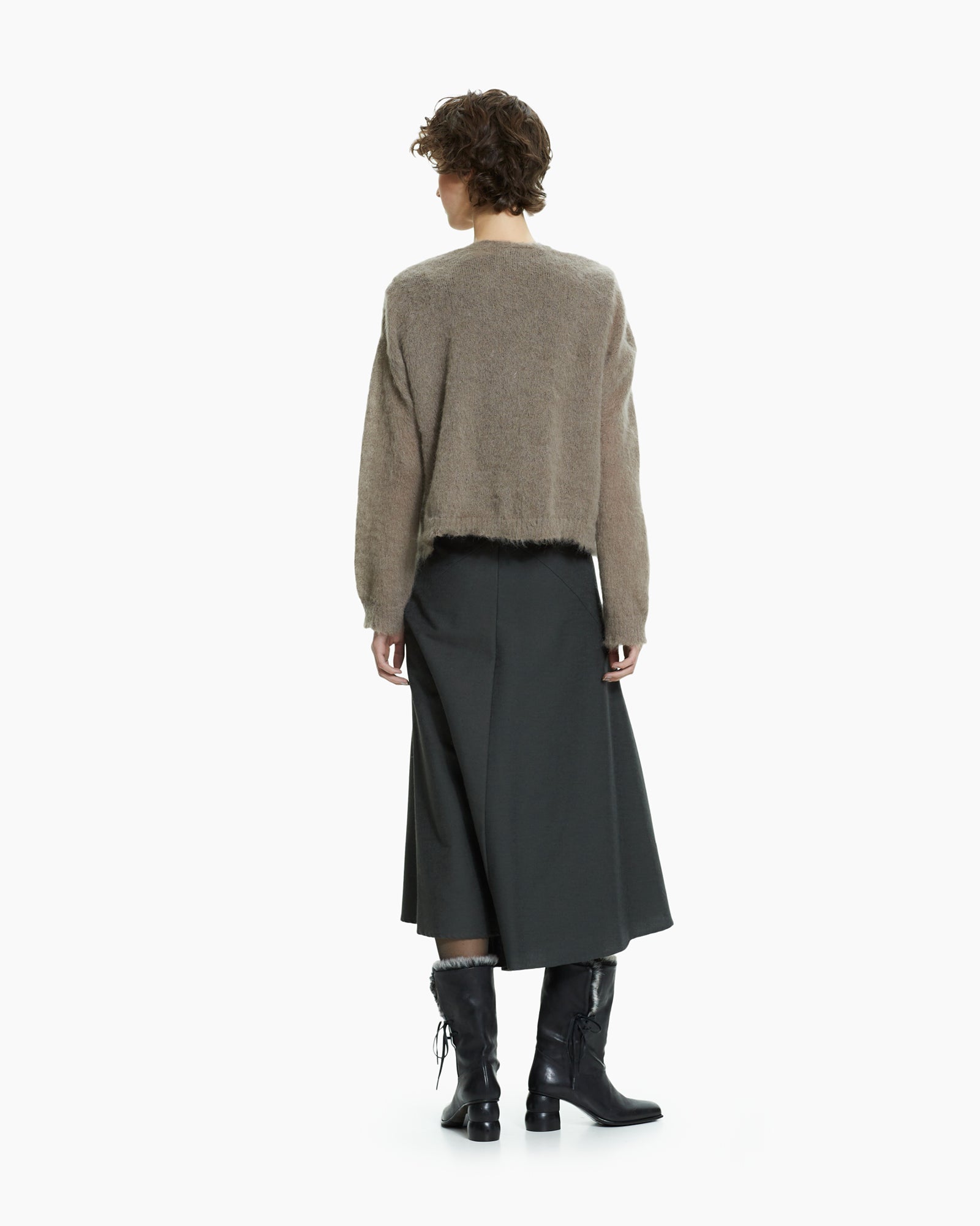 _MALLONI Cardigan in lana soffice TORTORA