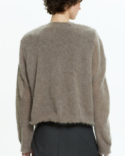 _MALLONI Cardigan in lana soffice TORTORA