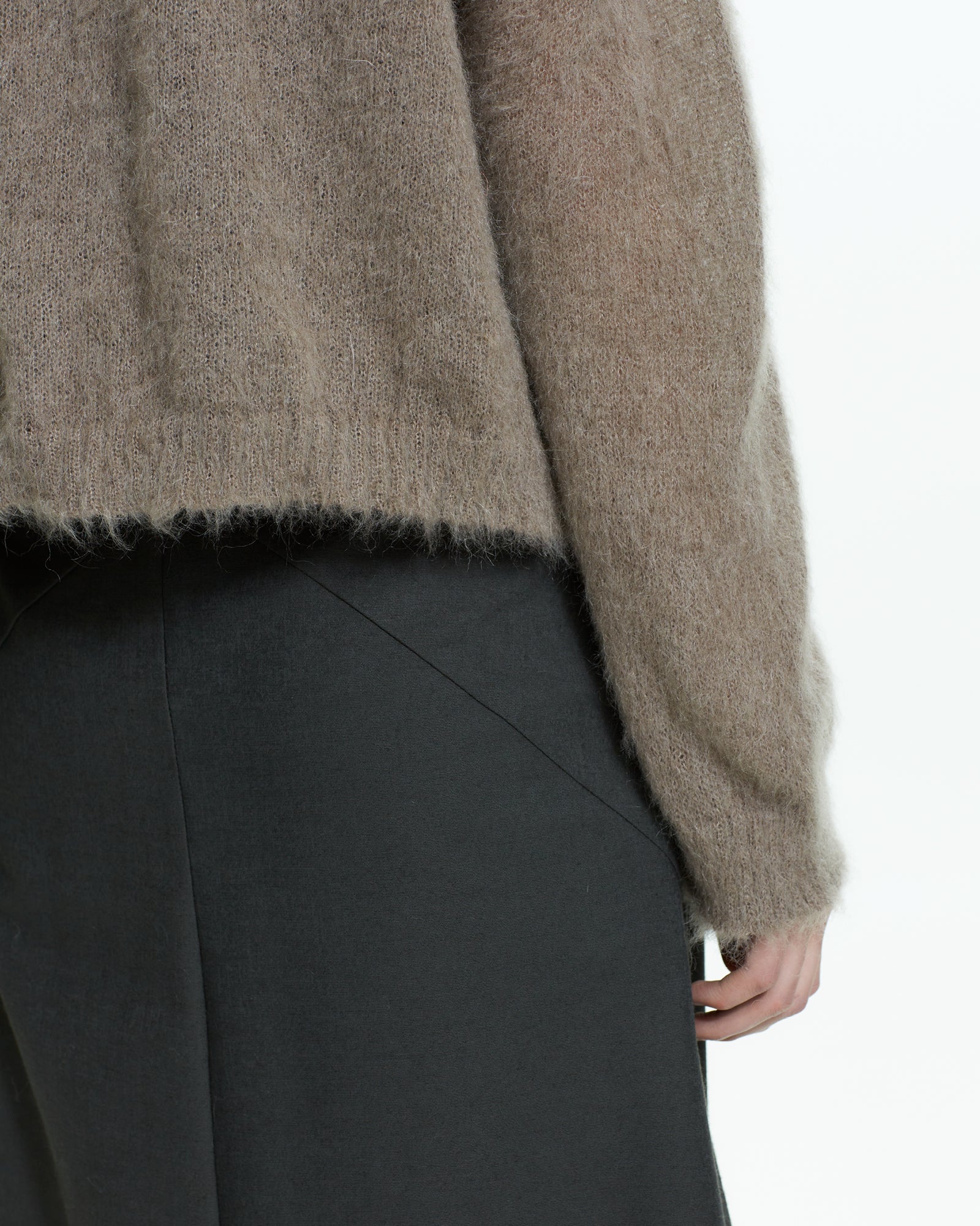 _MALLONI Cardigan in lana soffice TORTORA