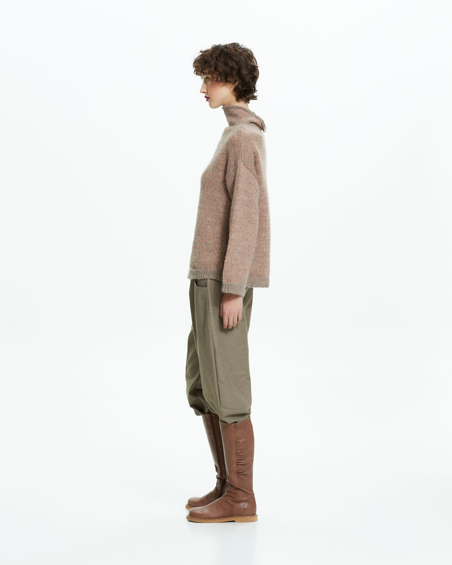 _MALLONI Maglia in lana soffice TORTORA