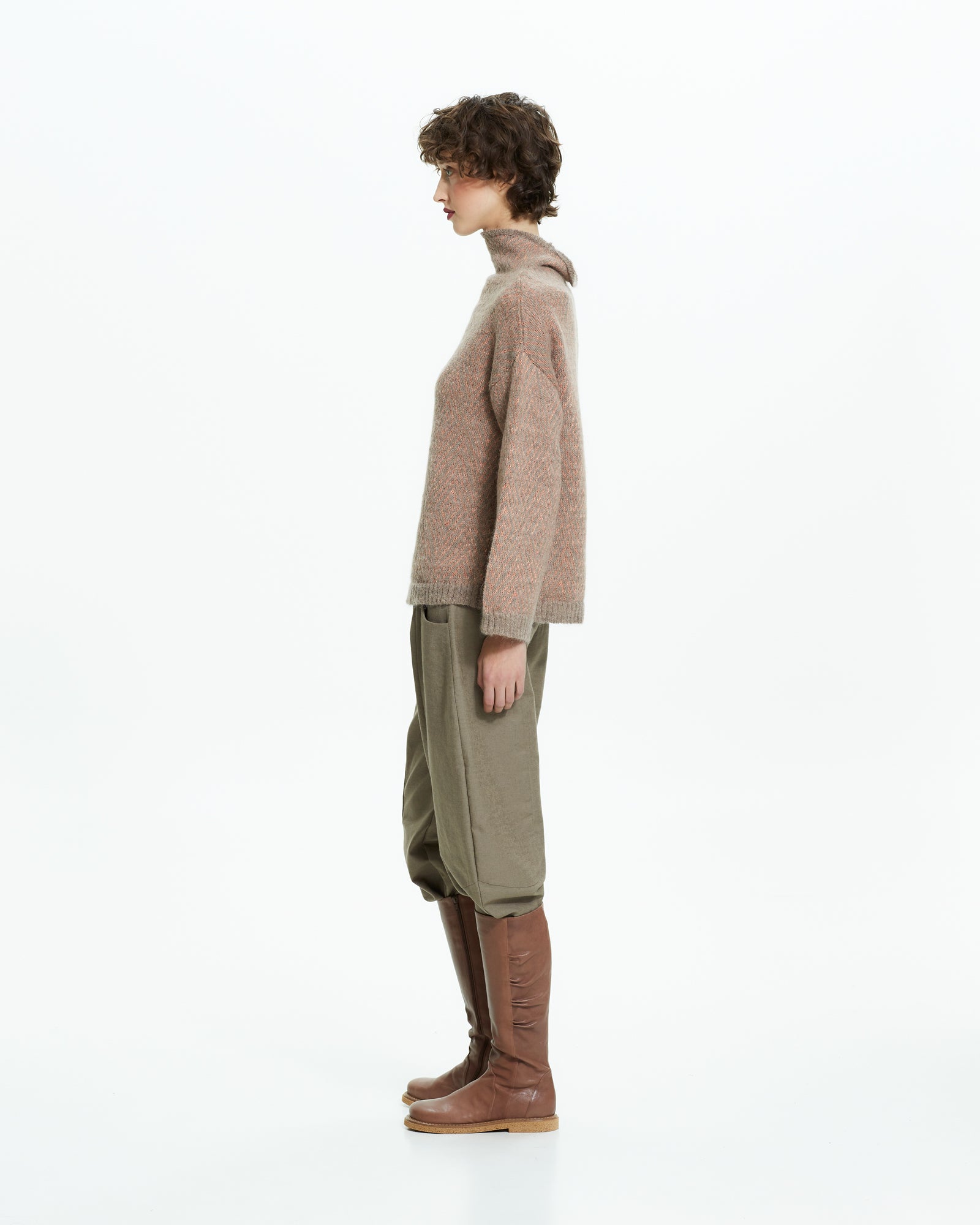 _MALLONI Maglia in lana soffice TORTORA