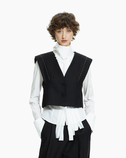 _MALLONI Gilet cropped NERO