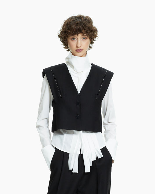 _MALLONI Gilet cropped NERO