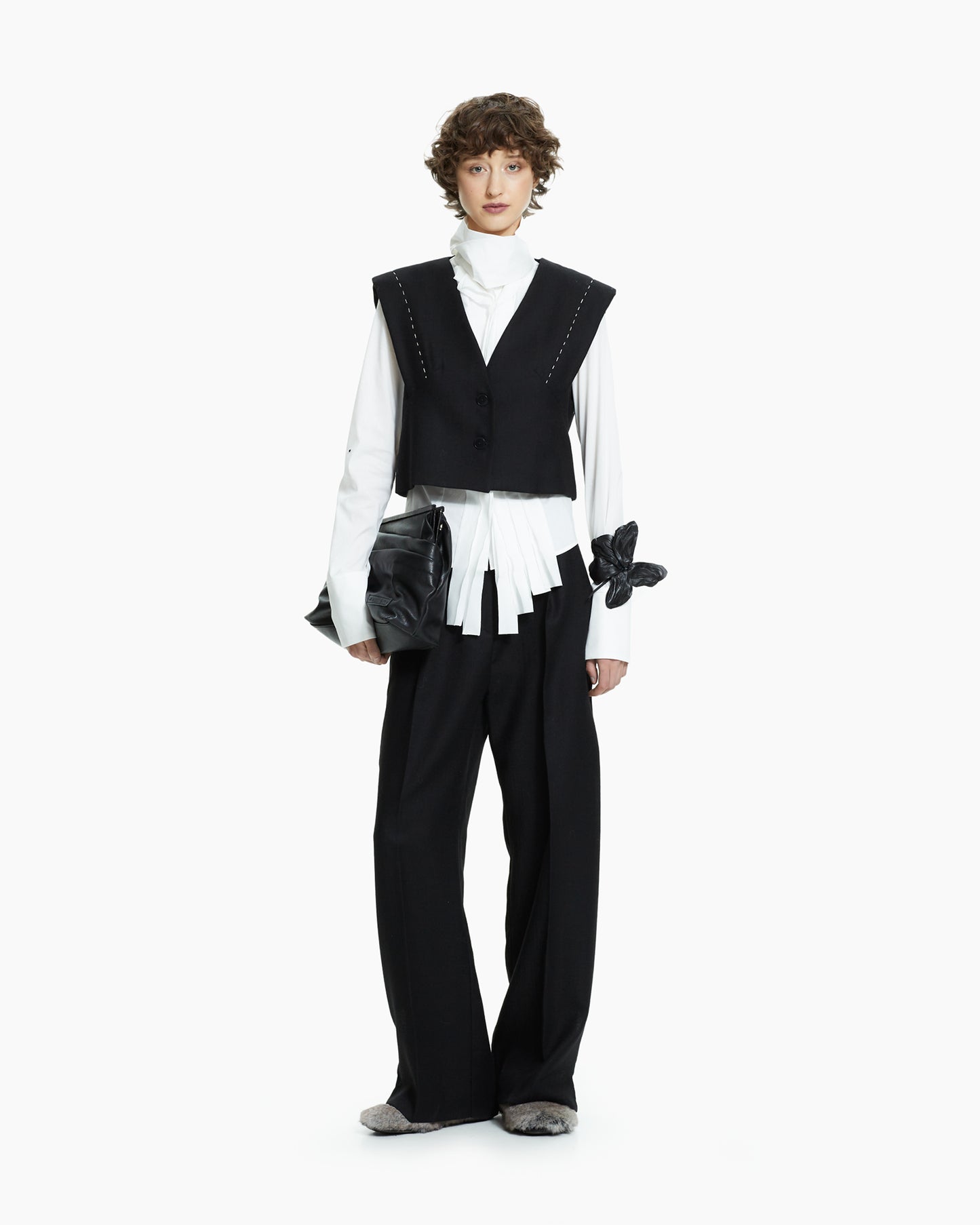 _MALLONI Gilet cropped NERO