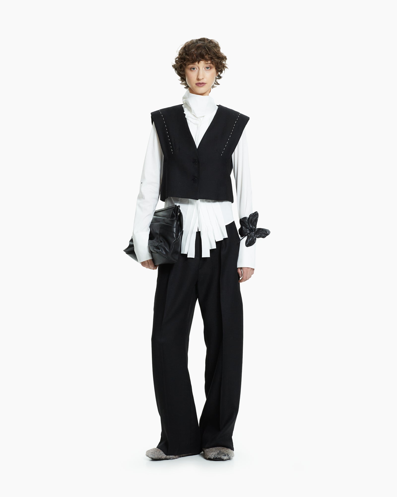 _MALLONI Gilet cropped NERO
