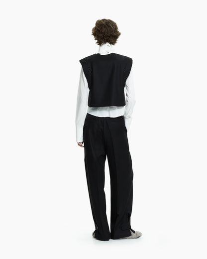 _MALLONI Gilet cropped NERO