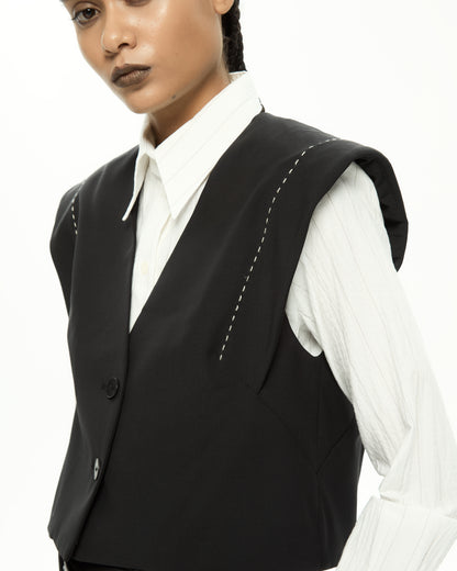 _MALLONI Gilet corto strutturato NERO
