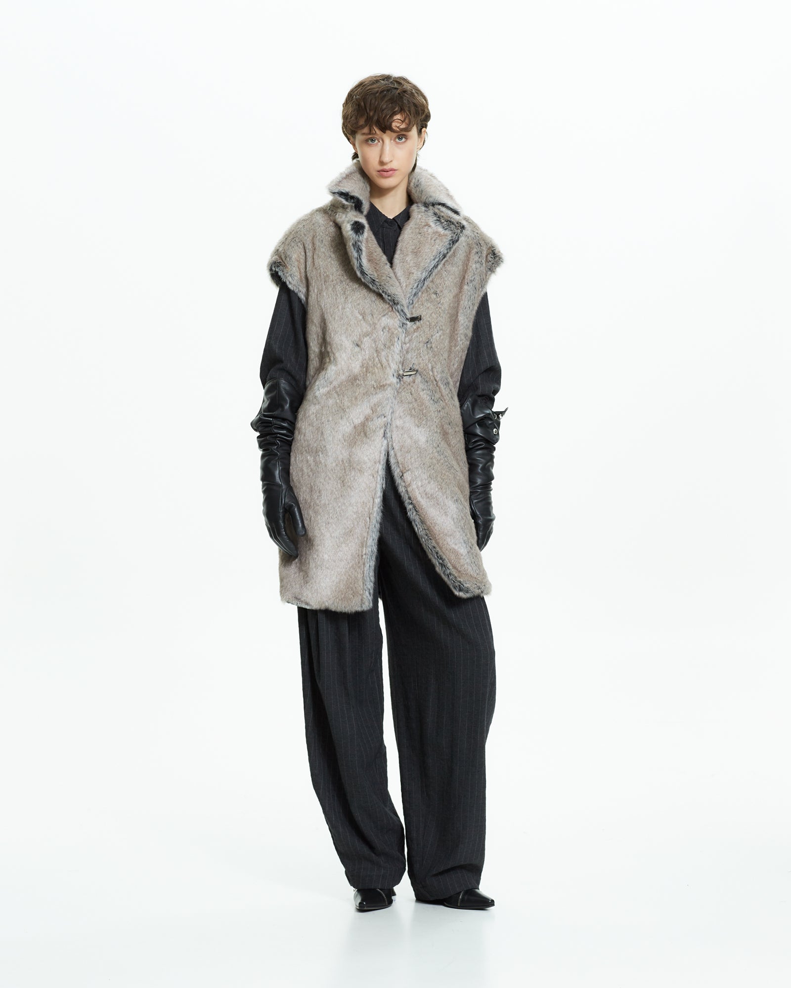 _MALLONI Gilet lungo  GRIGIO