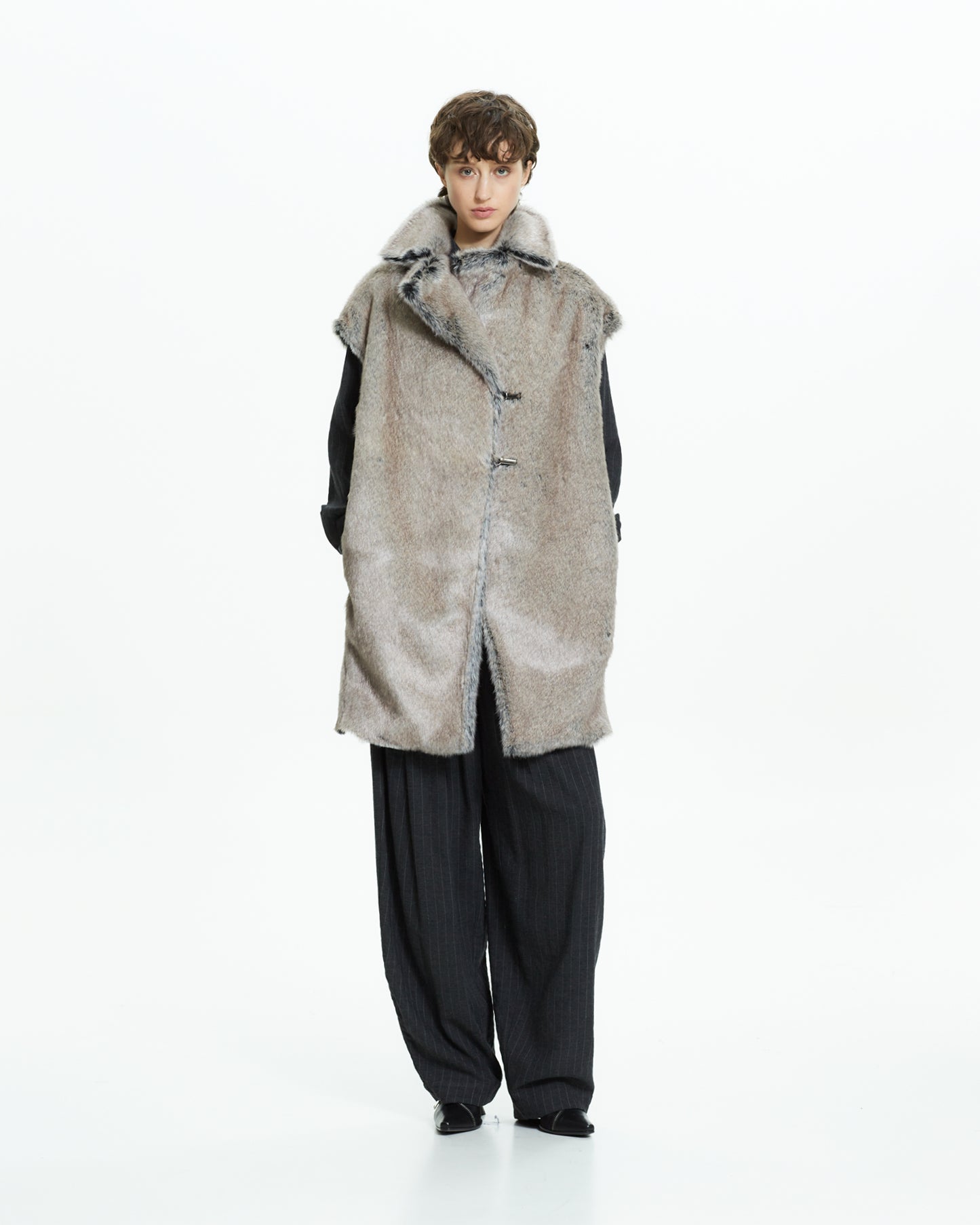 _MALLONI Gilet lungo  GRIGIO