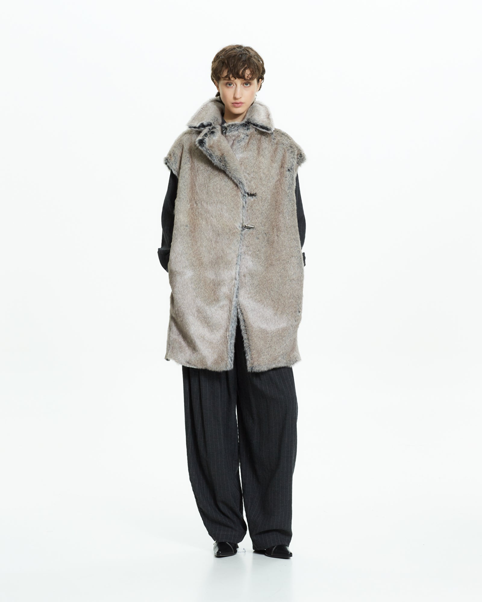 _MALLONI Gilet lungo  GRIGIO