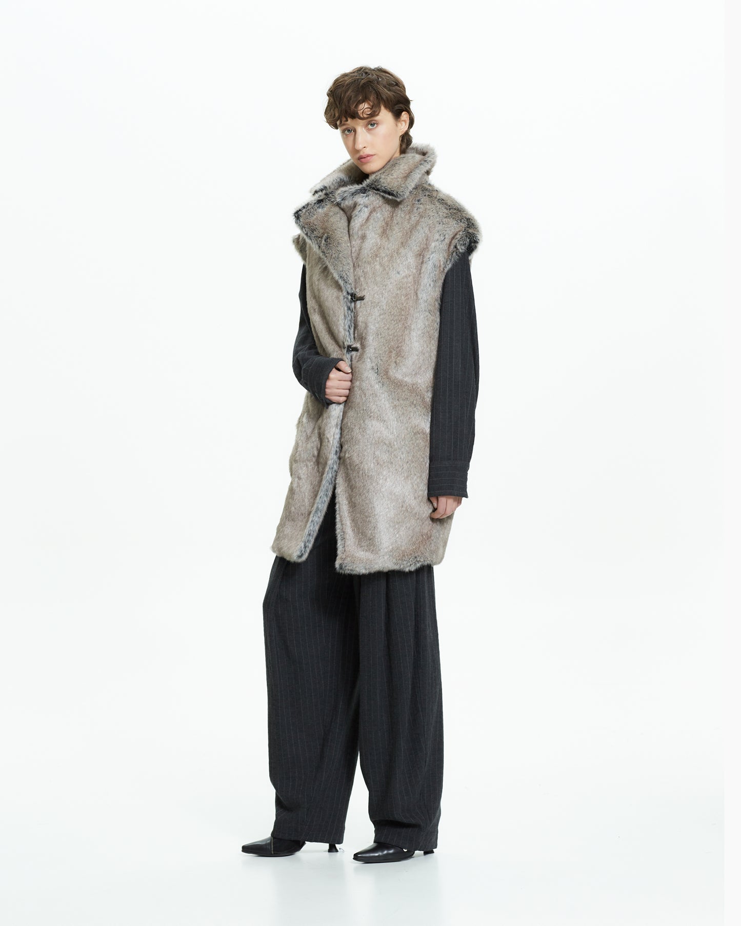 _MALLONI Gilet lungo  GRIGIO