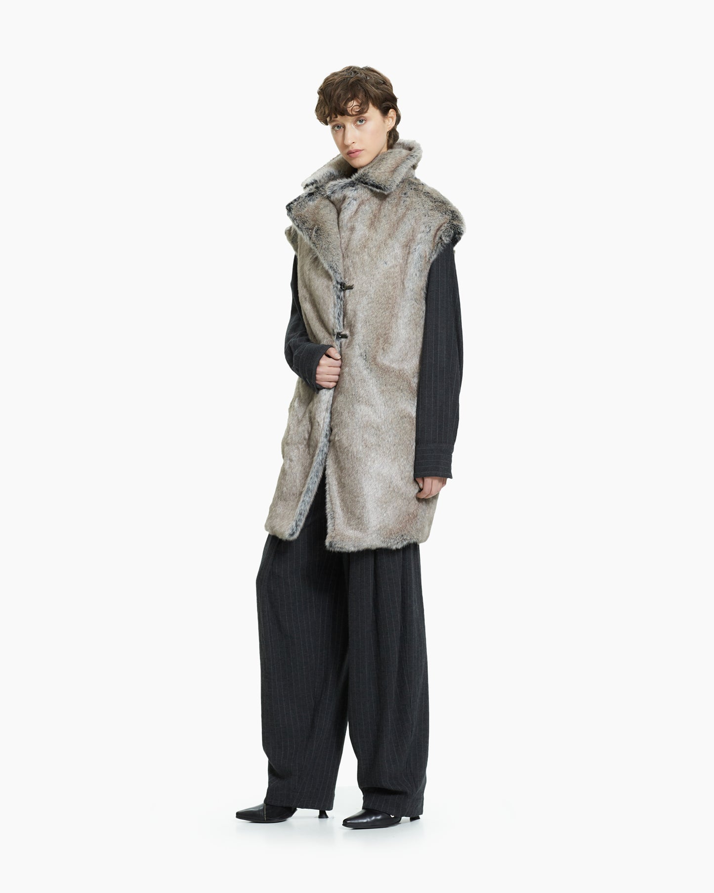 _MALLONI Gilet lungo  GRIGIO