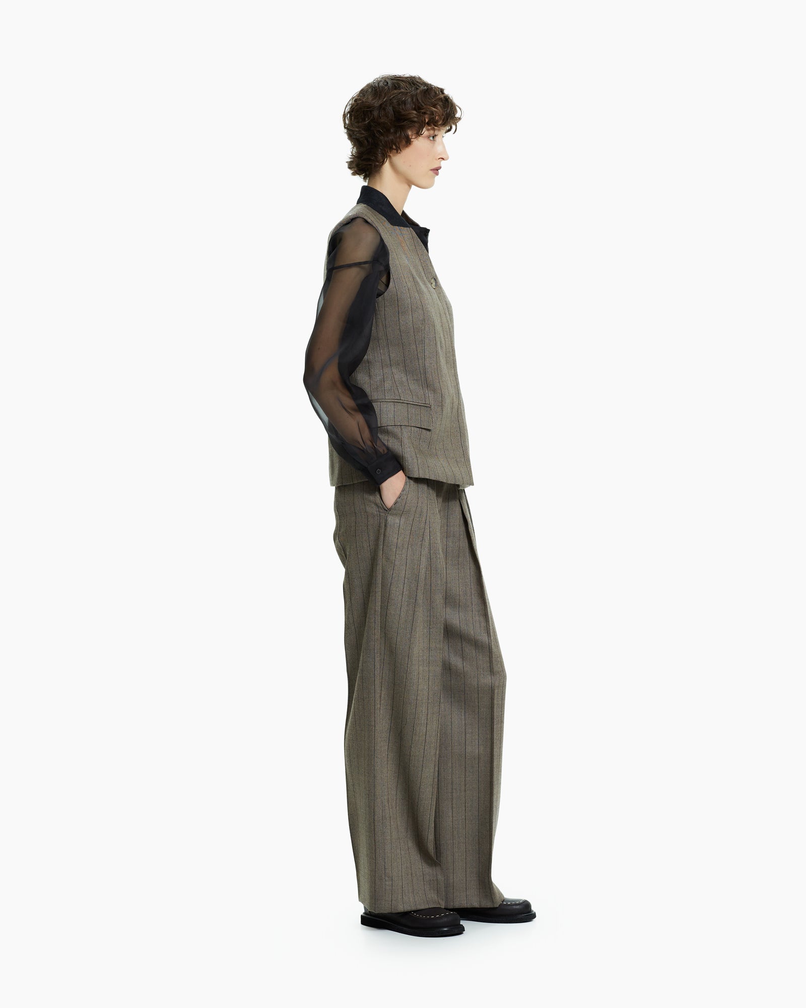 _MALLONI Gilet gessato moderno GRIGIO