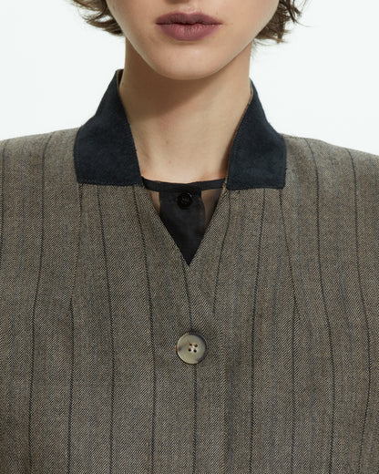 _MALLONI Gilet gessato moderno GRIGIO