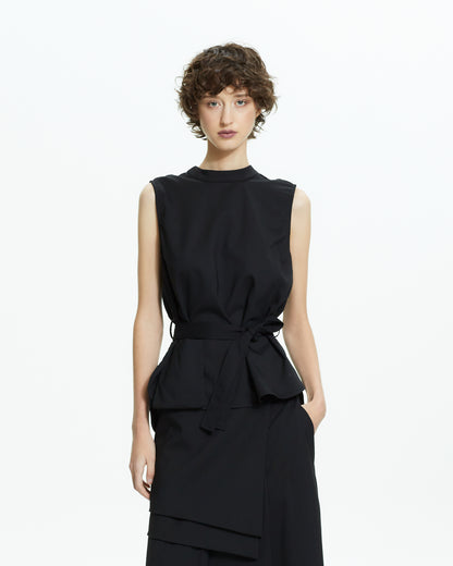 _MALLONI Top stratificato NERO