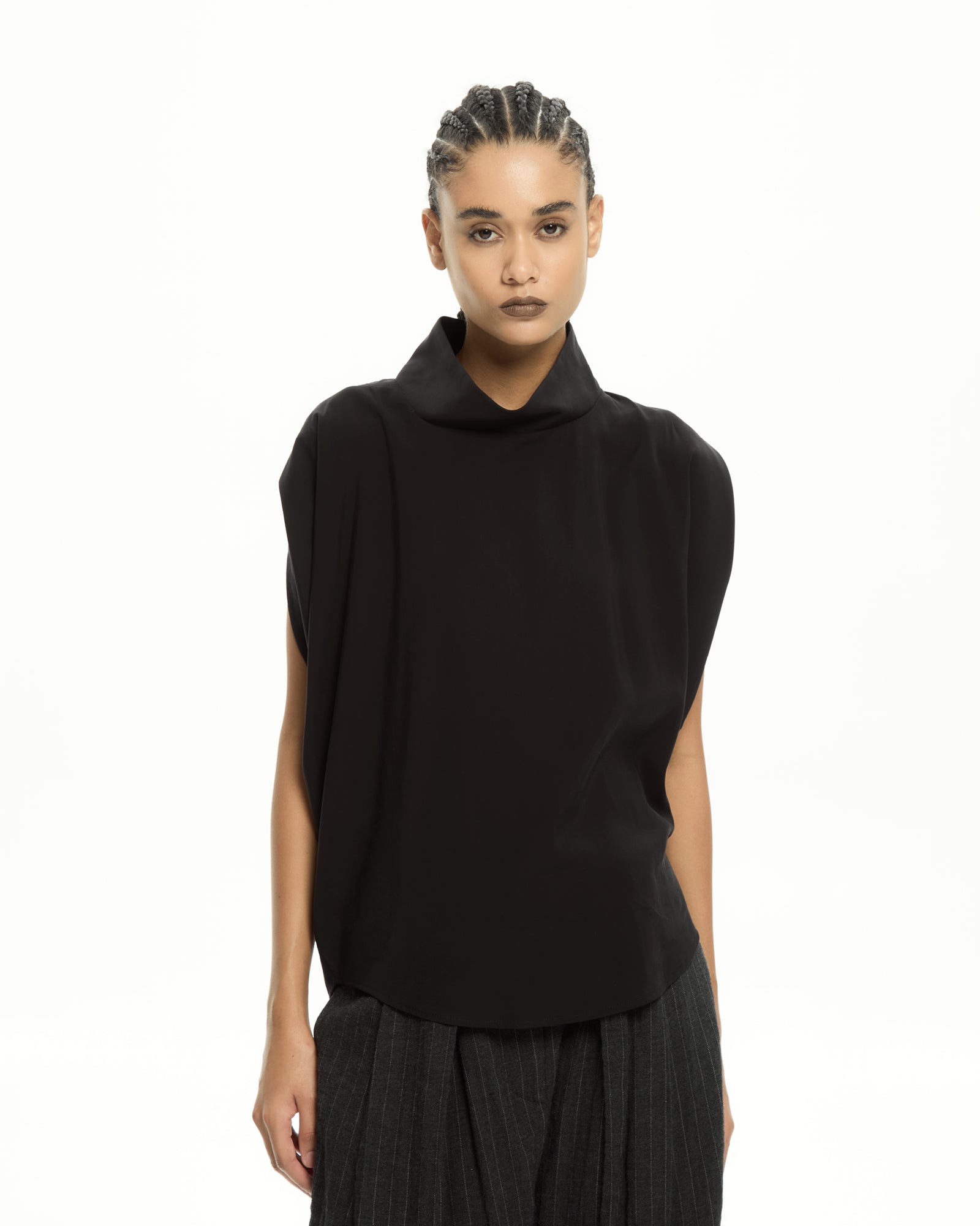 _MALLONI Top drappeggiato NERO