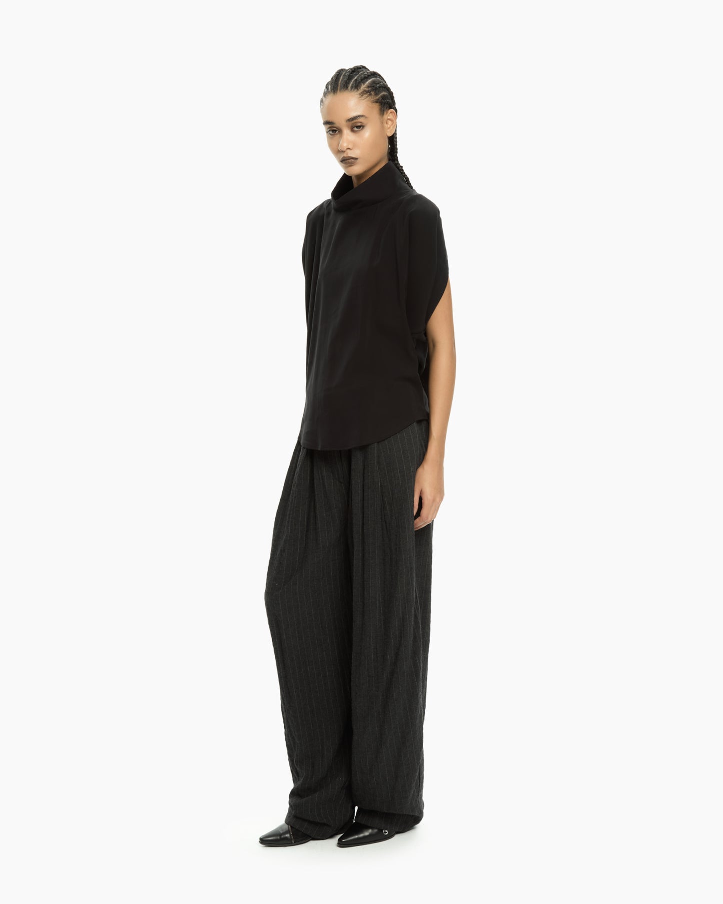 _MALLONI Top drappeggiato NERO