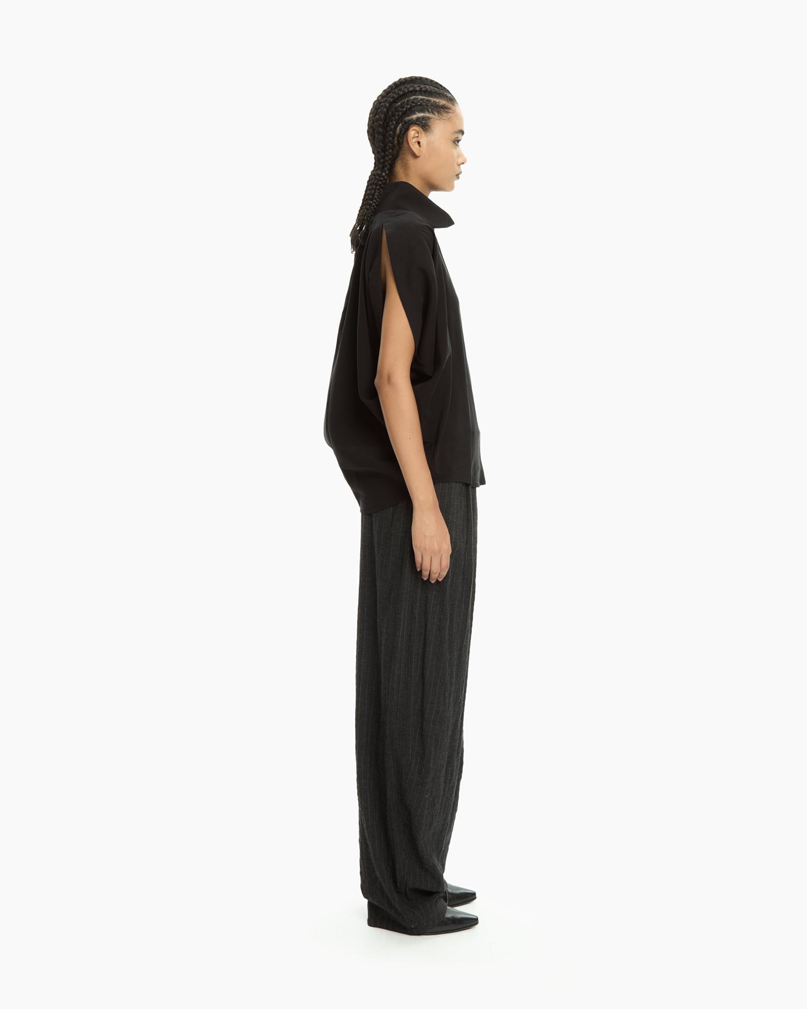 _MALLONI Top drappeggiato NERO