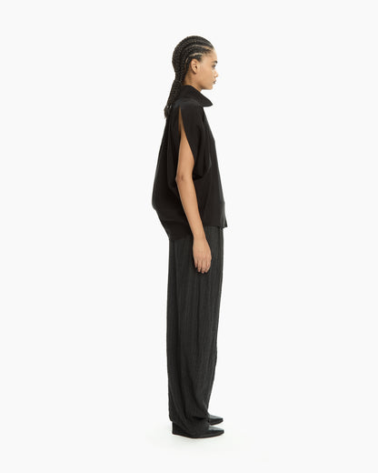 _MALLONI Top drappeggiato NERO