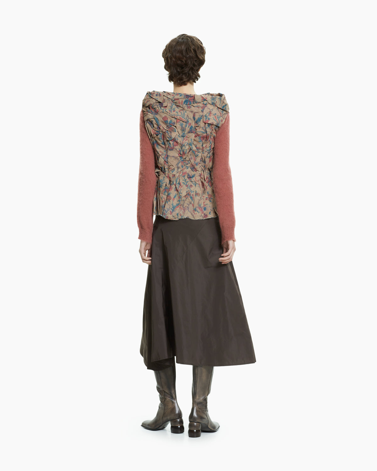 _MALLONI Top drappeggiato con motivo floreale MULTICOLOR