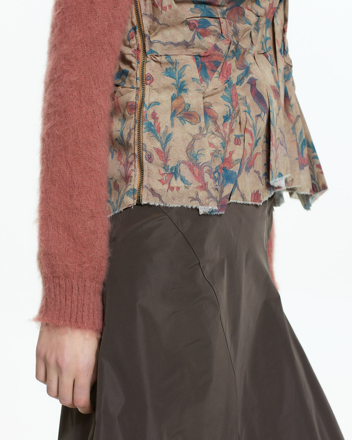 _MALLONI Top drappeggiato con motivo floreale MULTICOLOR