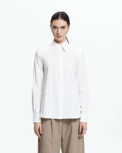 _MALLONI Camicia gessata BIANCO