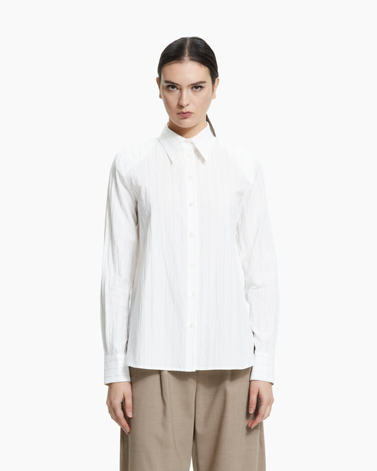 _MALLONI Camicia gessata BIANCO