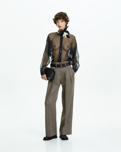 _MALLONI Camicia trasparente NERO