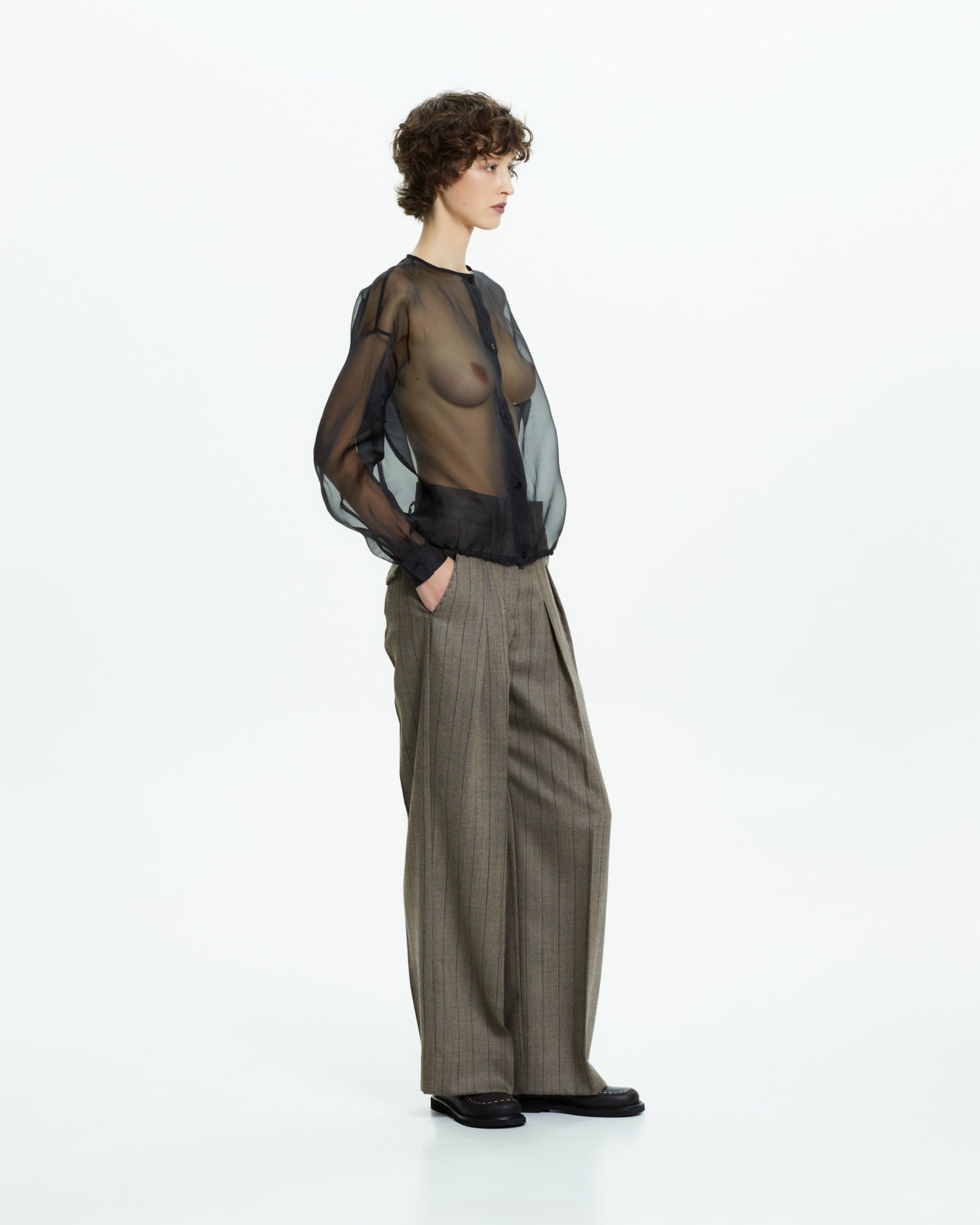 _MALLONI Camicia trasparente NERO