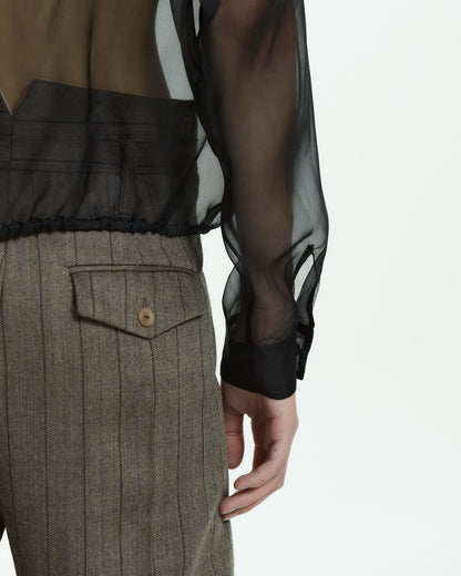 _MALLONI Camicia trasparente NERO