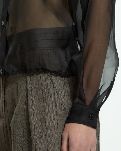 _MALLONI Camicia trasparente NERO
