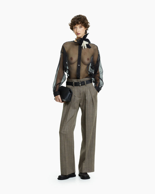 _MALLONI Camicia trasparente NERO