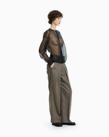 _MALLONI Camicia trasparente NERO