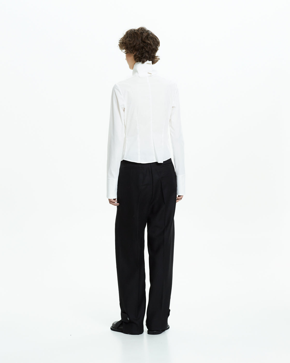 _MALLONI Camicia scultorea con collo drappeggiato BIANCO