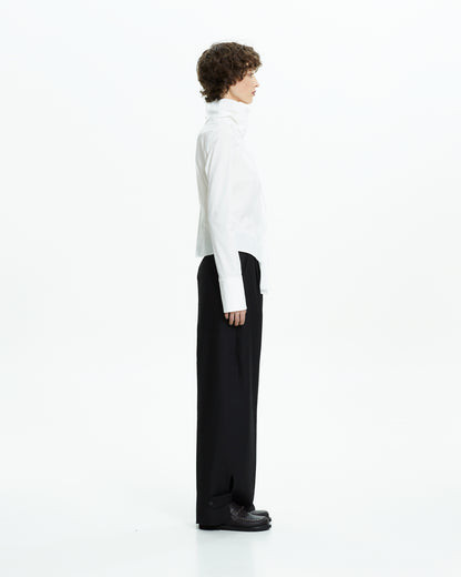 _MALLONI Camicia scultorea con collo drappeggiato BIANCO
