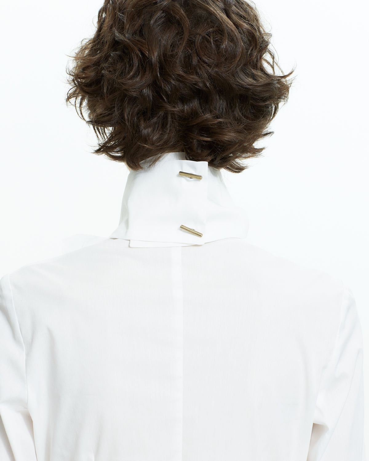 _MALLONI Camicia scultorea con collo drappeggiato BIANCO
