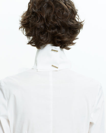 _MALLONI Camicia scultorea con collo drappeggiato BIANCO