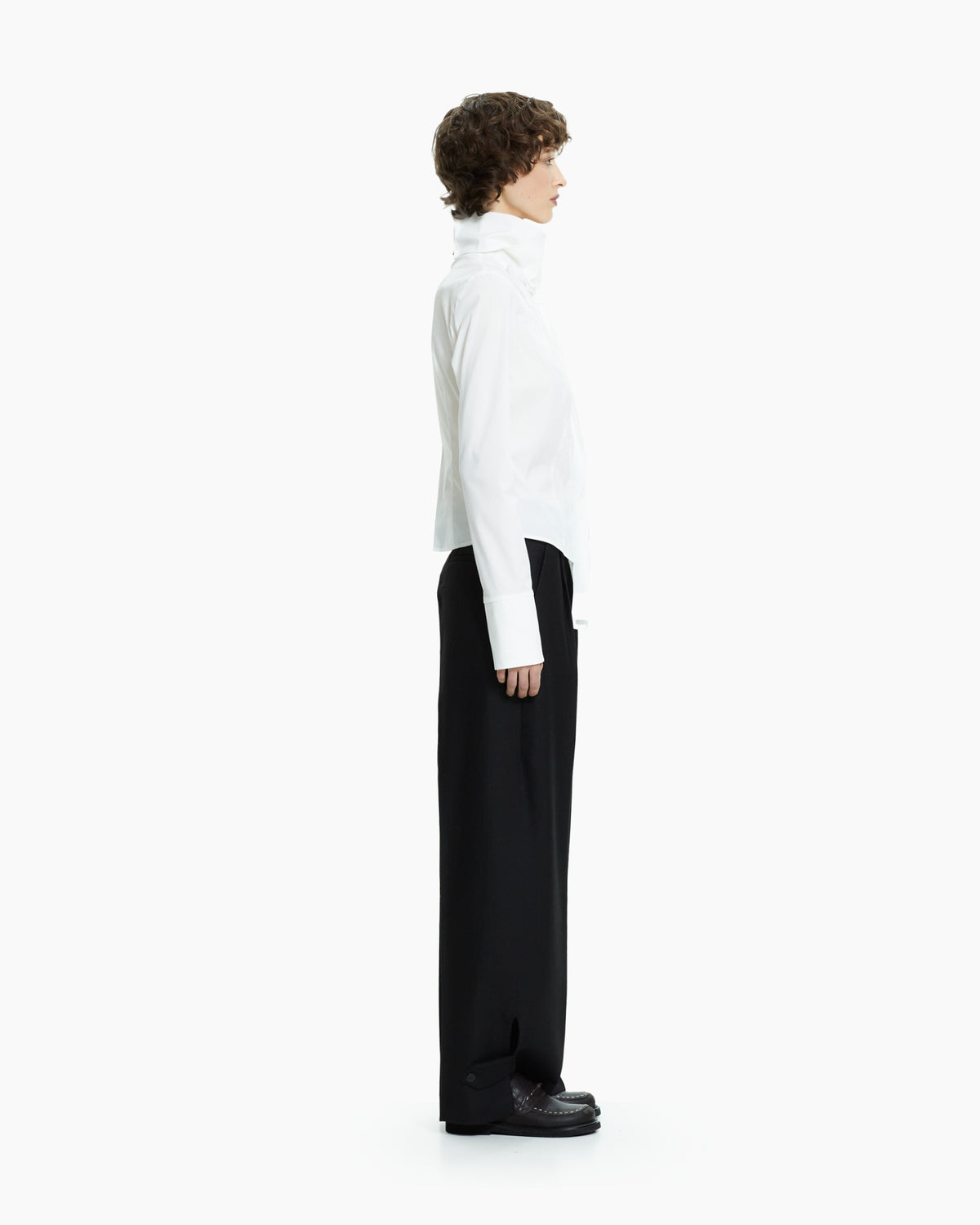 _MALLONI Camicia scultorea con collo drappeggiato BIANCO