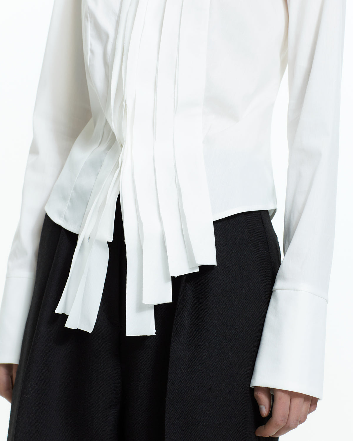 _MALLONI Camicia scultorea con collo drappeggiato BIANCO