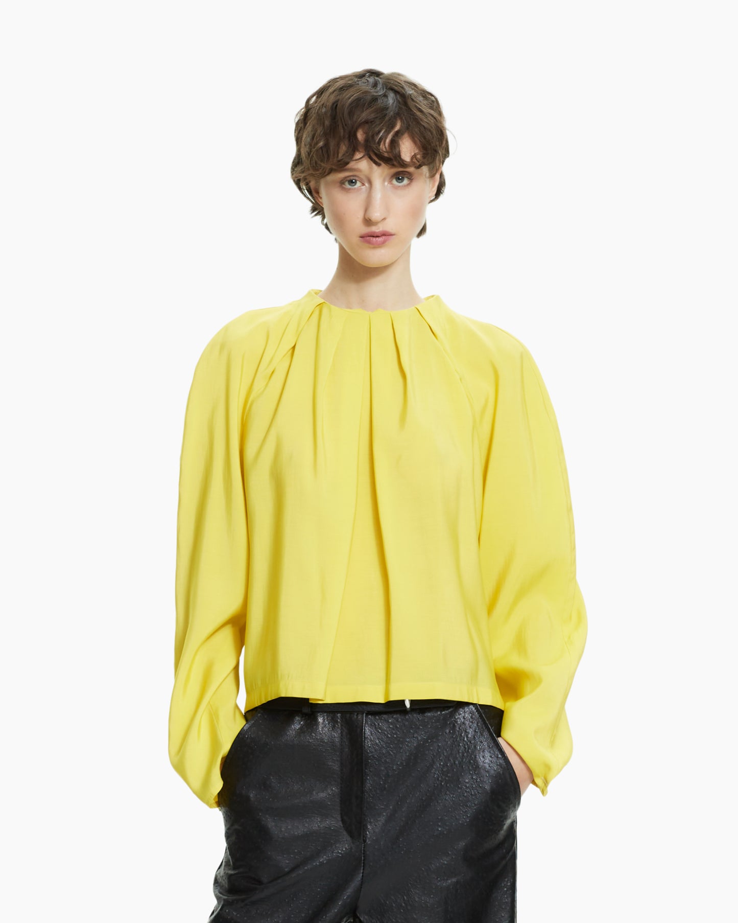 _MALLONI Camicia con plissè GIALLO