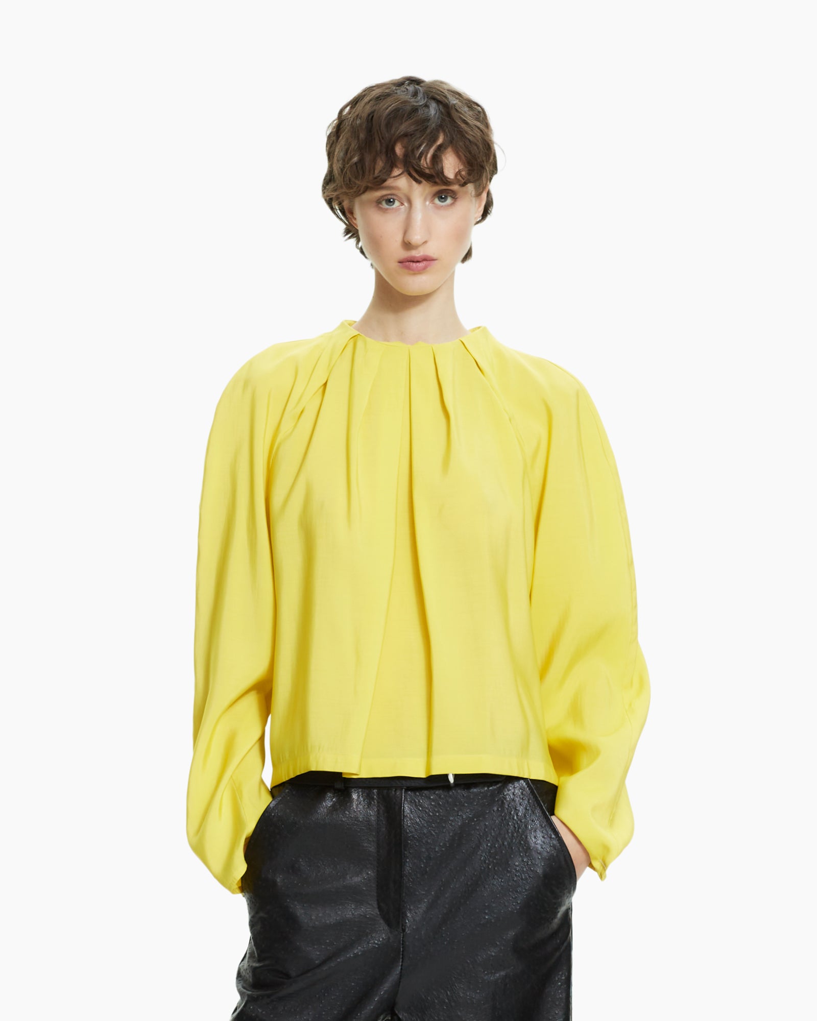 _MALLONI Camicia con plissè GIALLO