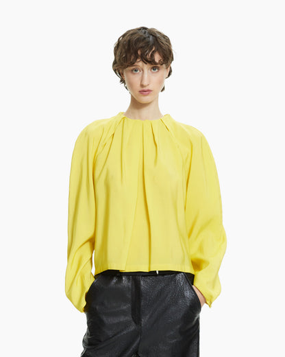 _MALLONI Camicia con plissè GIALLO