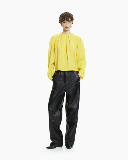 _MALLONI Camicia con plissè GIALLO